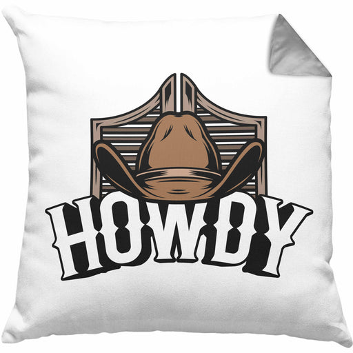 Lustige Kissen mit Füllung 40x40 für Line Dance Fans Howdy Cowboy Geschenkidee (Grau) Grau Trendation