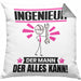 Ingenieur Kissen mit Füllung 40x40 Geschenk für Ingenieur Der Mann Der Alles Kann Geschenkidee zum Geburtstag (Grau) Grau Trendation