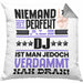 DJ Geschenk Kissen mit Füllung 40x40 Lustige Geschenkidee für DJ Geburtstag Niemand Ist Perfekt Aber Als DJ Ist Man Nah Dran (Grau) Grau Trendation