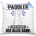 Paddler Kissen mit Füllung 40x40 Geschenk für Paddler Der Mann Der Alles Kann Geschenkidee zum Geburtstag (Grau) Blau Trendation