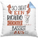 So Sieht Ein Richtig Cooler Bassist Aus Kissen mit Füllung 40x40 Geschenk für Bassist Geburtstag Geschenkdiee (Grau) Blau Trendation