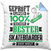 Skateboarder Geschenk Lustiger Spruch für Skateboarder Geschenkidee Bester Skateboarder Der WeltKissen mit Füllung 40x40 (Grau) Blau Trendation