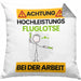 Fluglotse Kissen mit Füllung 40x40 Geschenk Lustiger Spruch Geschenkidee für Fluglotse Achtung Hochleistungs Fluglotse Bei Der Arbeit (Grau) Grau Trendation