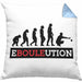 Boule Kissen mit Füllung 40x40 Geschenk Boule-Spieler Geschenkidee Spruch Ebouleution (Grau) Blau Trendation