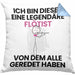 Flötist Geschenk Kissen mit Füllung 40x40 Lustige Geschenkidee Geburtstag für Flötist Ich Bin Dieser Legendäre Flötist Von Dem Alle Geredet Haben (Grau) Blau Trendation