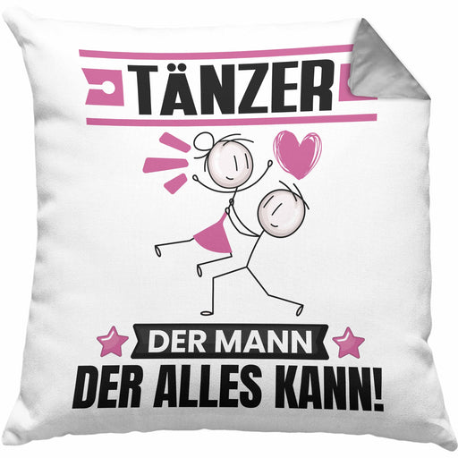 Tänzer Kissen mit Füllung 40x40 Geschenk für Tänzer Der Mann Der Alles Kann Geschenkidee zum Geburtstag (Grau) Grau Trendation