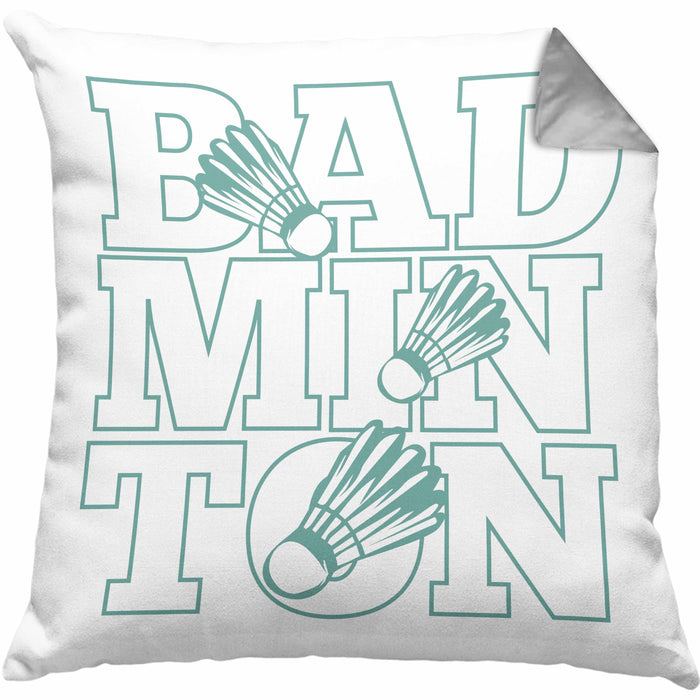 Lustige Badminton Kissen mit Füllung 40x40 Geschenk für Badmintonspieler Badminton Lehrer Coach Trainer Geschenkidee (Grau) Grau Trendation