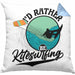 Kitesurfing Kissen mit Füllung 40x40 Geschenk für Kitesurfer Geschenkidee I'd Rather Be Kitesurfing (Grau) Blau Trendation