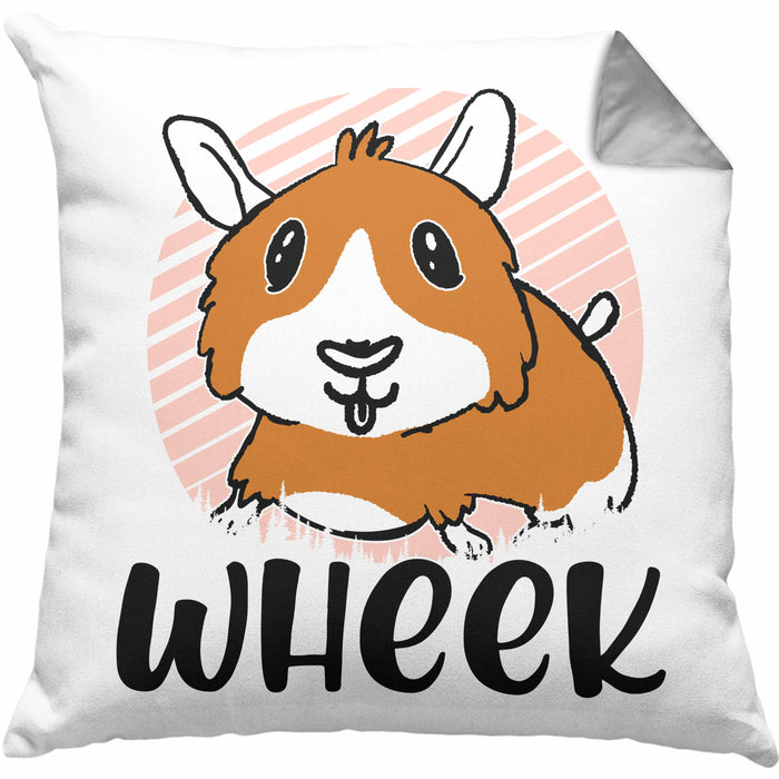 Meerschweinchen Geschenk Kissen mit Füllung 40x40 Spruch Meerschweinchen-Besitzerin Geschenkidee Wheek (Grau) Grau Trendation