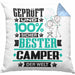 Camper Geschenk Lustiger Spruch für Camper Geschenkidee Bester Camper Der WeltKissen mit Füllung 40x40 (Grau) Blau Trendation