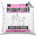 Pferdepfleger Kissen mit Füllung 40x40 Geschenk für Pferdepfleger Geburtstag Lustiger Spruch Was Ist Deine Superkraft (Grau) Grau Trendation