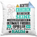 Ultimate-Frisbee-Spieler Geschenk Kissen mit Füllung 40x40 Lustiger Spruch Erheben Sie Sich Der Ultimate-Frisbee-Spieler Betritt den Raum (Grau) Blau Trendation