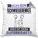 Schwiegerenkel Kissen mit Füllung 40x40 Geschenk für Schwiegerenkel Geburtstag Lustiger Spruch Was Ist Deine Superkraft (Grau) Grau Trendation