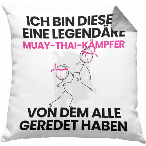 Muay-Thai-Kämpfer Geschenk Kissen mit Füllung 40x40 Lustige Geschenkidee Geburtstag für Muay-Thai-Kämpfer Ich Bin Dieser Legendäre Muay-Thai-Kämpfer Von Dem Alle Geredet Haben (Grau) Grau Trendation