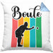 Boule Kissen mit Füllung 40x40 Geschenk Boule-Spieler Geschenkidee Spruch Vintage Boule Grafik (Grau) Blau Trendation