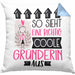 Gründerin Geschenk Kissen mit Füllung 40x40 Lustig Geschenkidee für Gründerin Geburtstag So Sieht Eine Richtig Coole Gründerin Aus Frauen Spruch (Grau) Blau Trendation