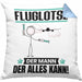 Fluglotse Kissen mit Füllung 40x40 Geschenk für Fluglotse Der Mann Der Alles Kann Geschenkidee zum Geburtstag (Grau) Blau Trendation