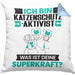 Katzenschutzaktivist Kissen mit Füllung 40x40 Geschenk für Katzenschutzaktivist Geburtstag Lustiger Spruch Was Ist Deine Superkraft (Grau) Blau Trendation