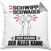Schwippschwager Kissen mit Füllung 40x40 Geschenk für Schwippschwager Der Mann Der Alles Kann Geschenkidee zum Geburtstag (Grau) Grau Trendation