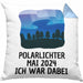 Polarlichter 2024 Kissen mit Füllung 40x40 Geschenk Ich War Dabei Polar-Lichter Polarlicht Heute Nochmal Polarlichter Spruch (Grau) Blau Trendation