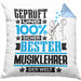 Musiklehrer Geschenk Lustiger Spruch für Musiklehrer Geschenkidee Bester Musiklehrer Der WeltKissen mit Füllung 40x40 (Grau) Blau Trendation