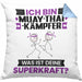 Muay-Thai-Kämpfer Kissen mit Füllung 40x40 Geschenk für Muay-Thai-Kämpfer Geburtstag Lustiger Spruch Was Ist Deine Superkraft (Grau) Blau Trendation