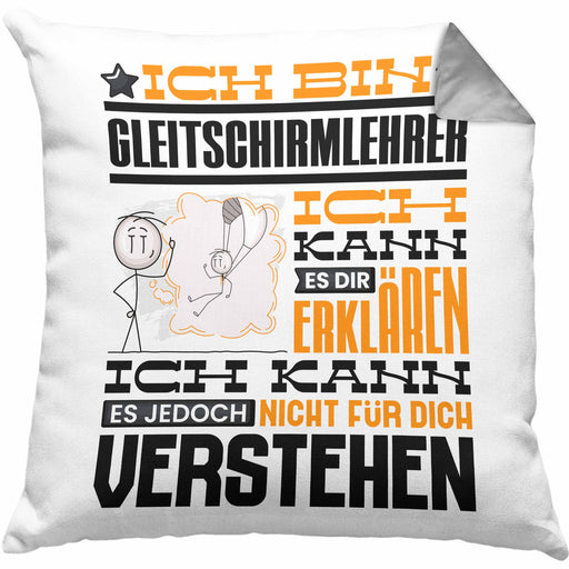 Gleitschirmlehrer Geschenk Kaffee-Kissen mit Füllung 40x40 Geschenkidee für Gleitschirmlehrer Ich Bin Gleitschirmlehrer Ich Kann Es Dir Erklären Jedoch Nicht Für Dich Verstehen Spruch Lustig (Grau) Grau Trendation
