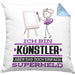 Künstler Geschenk Kissen mit Füllung 40x40 Ich Bin Künstler Aber Sag Doch Einfach Superheld Lustige Geschenkdiee für Künstler (Grau) Blau Trendation