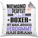 Boxer Geschenk Kissen mit Füllung 40x40 Lustige Geschenkidee für Boxer Geburtstag Niemand Ist Perfekt Aber Als Boxer Ist Man Nah Dran (Grau) Grau Trendation