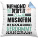 Musikfan Geschenk Kissen mit Füllung 40x40 Lustige Geschenkidee für Musikfan Geburtstag Niemand Ist Perfekt Aber Als Musikfan Ist Man Nah Dran (Grau) Blau Trendation