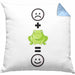 Frosch Kissen mit Füllung 40x40 Geschenk für Frosch-Liebhaber Lustige Geschenkidee :( + Frosch = :) Geburtstag (Grau) Blau Trendation