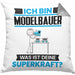 Modelbauer Kissen mit Füllung 40x40 Geschenk für Modelbauer Geburtstag Lustiger Spruch Was Ist Deine Superkraft (Grau) Grau Trendation