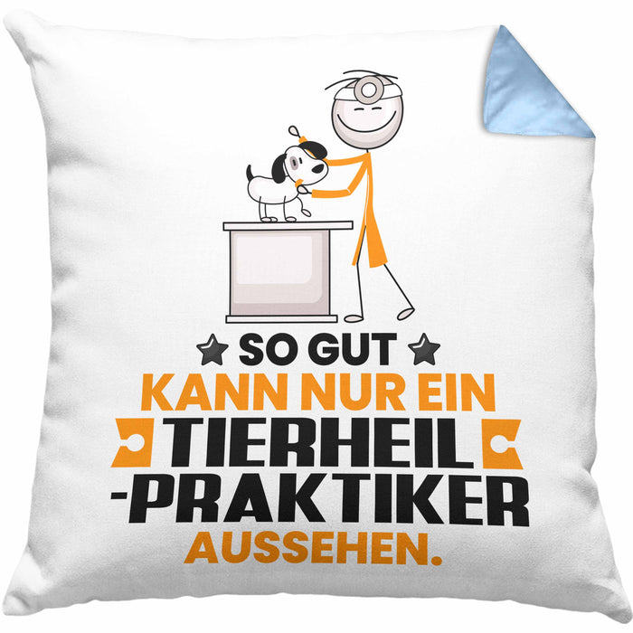 Tierheilpraktiker Geschenk Kissen mit Füllung 40x40 So Gut Kann Nur Ein Tierheilpraktiker Aussehen Geschenkidee (Grau) Blau Trendation
