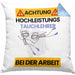 Tauchlehrer Kissen mit Füllung 40x40 Geschenk Lustiger Spruch Geschenkidee für Tauchlehrer Achtung Hochleistungs Tauchlehrer Bei Der Arbeit (Grau) Blau Trendation
