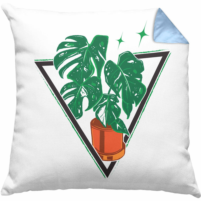 Gärtner Geschenk Kissen mit Füllung 40x40 Pflanzen Motiv Design Geschenkidee Garten-Pflege (Grau) Blau Trendation