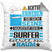 Surfer Geschenk Kissen mit Füllung 40x40 Lustiger Spruch Erheben Sie Sich Der Surfer Betritt den Raum (Grau) Grau Trendation