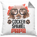 Cocker Spaniel Papa Besitzer Kissen mit Füllung 40x40 Geschenk Lustiger Spruch Geschenkidee Cocker Spaniel Liebhaber (Grau) Grau Trendation
