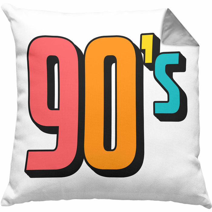90er Jahre Kissen mit Füllung 40x40 "90's" - Retro Geschenk für Nostalgiker (Grau) Grau Trendation