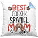 Cocker Spaniel Mom Besitzerin Kissen mit Füllung 40x40 Geschenk Lustiger Spruch Geschenkidee Besitzerin Cocker Spaniel Mama (Grau) Blau Trendation