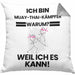 Muay-Thai-Kämpfer Geschenk Kissen mit Füllung 40x40 Lustiger Spruch Ich Bin Muay-Thai-Kämpfer Warum Weil Ich Es Kann Geschenkidee Bester Muay-Thai-Kämpfer Geburtstag (Grau) Grau Trendation
