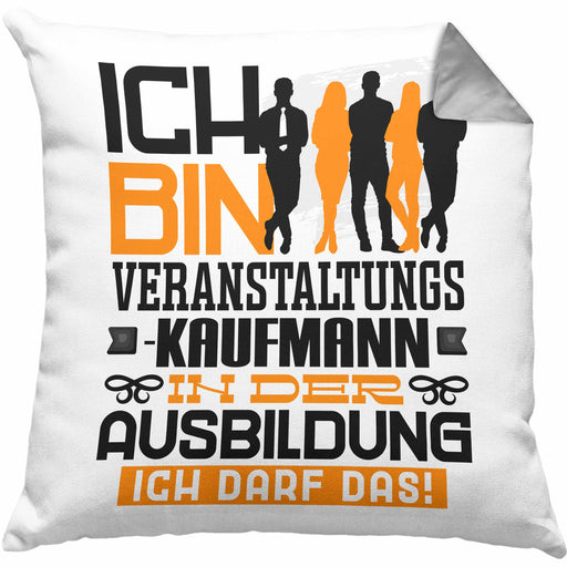 Veranstaltungskaufmann Ausbildung Kissen mit Füllung 40x40 Geschenk Ich Bin Veranstaltungskaufmann In Der Ausbildung Ich Darf Das Geschenkidee Spruch (Grau) Grau Trendation
