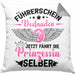 Führerschein Bestanden Kissen mit Füllung 40x40 Geschenk Frauen Mädchen Prinzessin Geschenk zum Bestandenden Führerschein (Grau) Grau Trendation