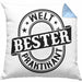 Praktikant Kissen mit Füllung 40x40 Geschenk Lustiger Spruch Welt Bester Praktikant (Grau) Blau Trendation