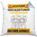 Chorsänger Kissen mit Füllung 40x40 Geschenk Lustiger Spruch Geschenkidee für Chorsänger Achtung Hochleistungs Chorsänger Bei Der Arbeit (Grau) Blau Trendation