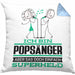Popsänger Geschenk Kissen mit Füllung 40x40 Ich Bin Popsänger Aber Sag Doch Einfach Superheld Lustige Geschenkdiee für Popsänger (Grau) Blau Trendation