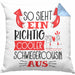 So Sieht Ein Richtig Cooler Schwiegercousin Aus Geschenk Kissen mit Füllung 40x40 Lustiger Spruch Geschenkidee (Grau) Blau Trendation