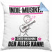Indie-Musiker Kissen mit Füllung 40x40 Geschenk für Indie-Musiker Der Mann Der Alles Kann Geschenkidee zum Geburtstag (Grau) Blau Trendation