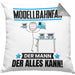 Modellbahnfan Kissen mit Füllung 40x40 Geschenk für Modellbahnfan Der Mann Der Alles Kann Geschenkidee zum Geburtstag (Grau) Grau Trendation