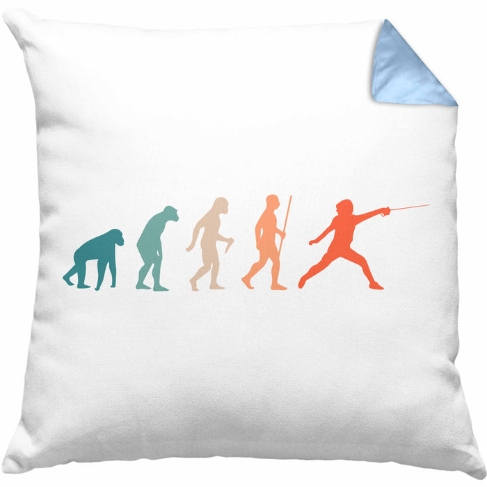 Lustige Fechten-Kissen mit Füllung 40x40 Geschenk für Fechter Evolution (Grau) Blau Trendation