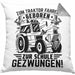Traktor Fahren Geschenk Kissen mit Füllung 40x40 für Bauer Landwirt Zum Traktor Fahren Geboren Zur Schule Gezwungen (Grau) Grau Trendation
